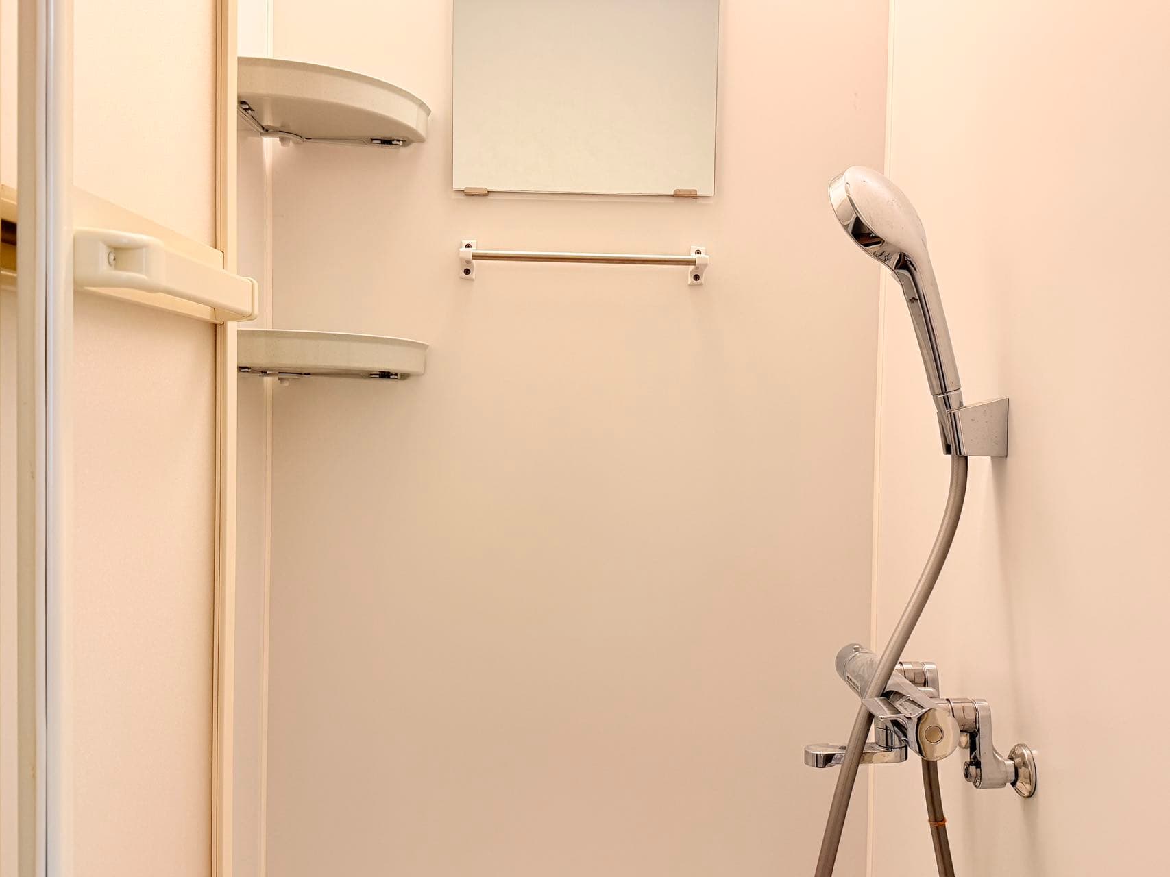 Compact bathroom shower area