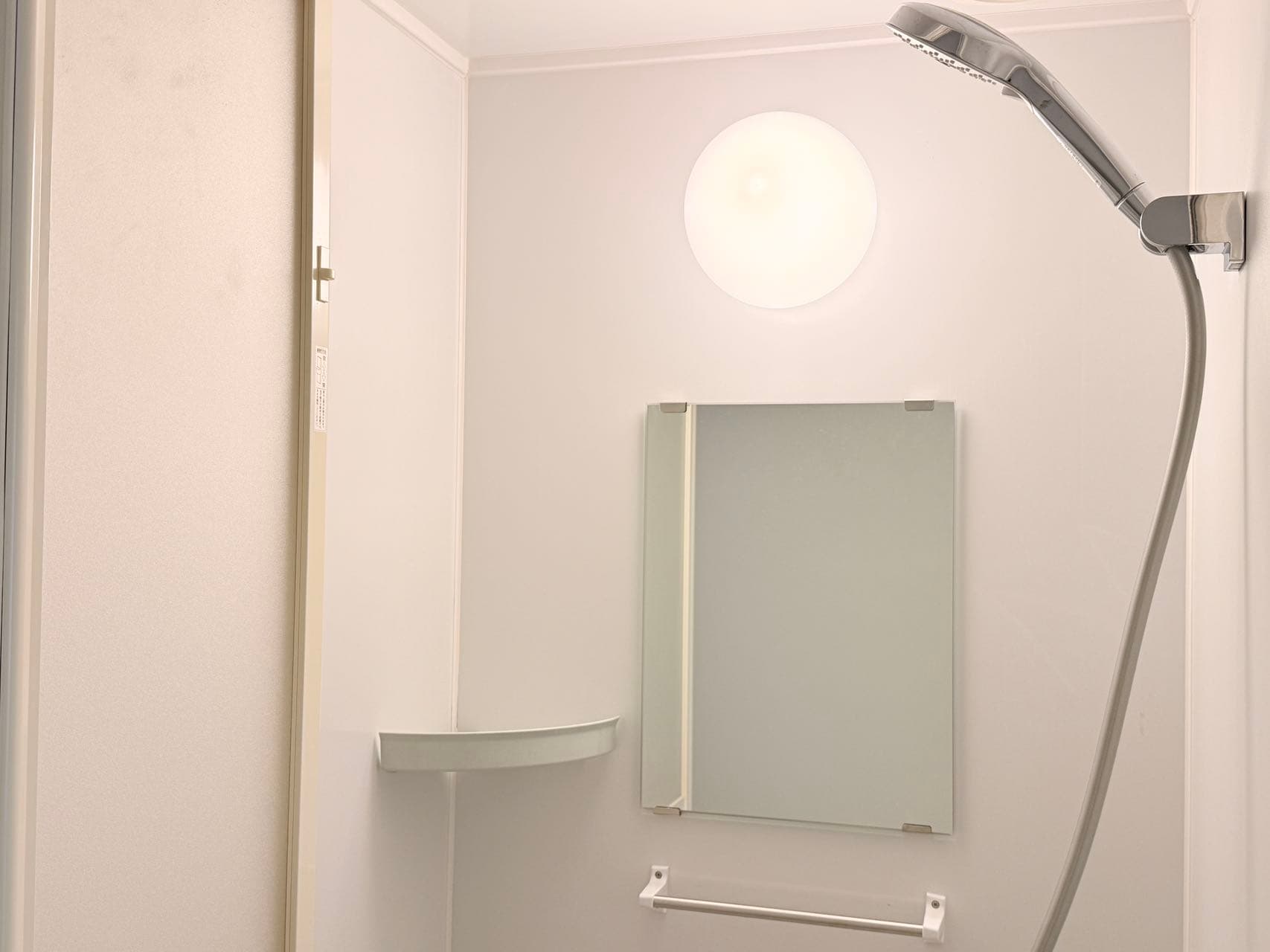 Shower room vanity and mirror